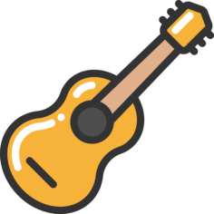 Acoustic Guitar Outline Icon Svg Set, Free Vectors File